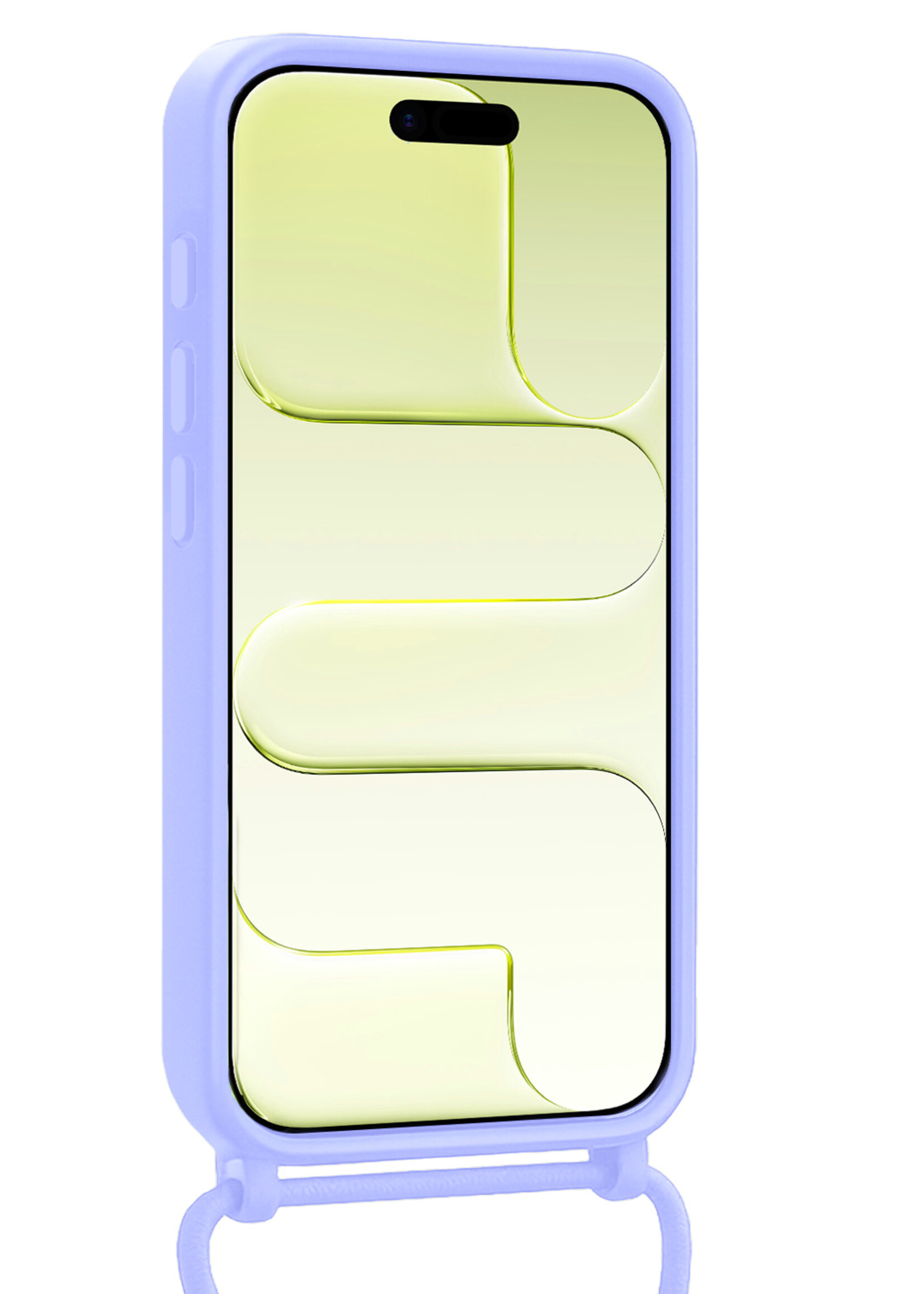 LUQ LUQ iPhone Air Hoesje met Koord Met 2x Screenprotector - Lila