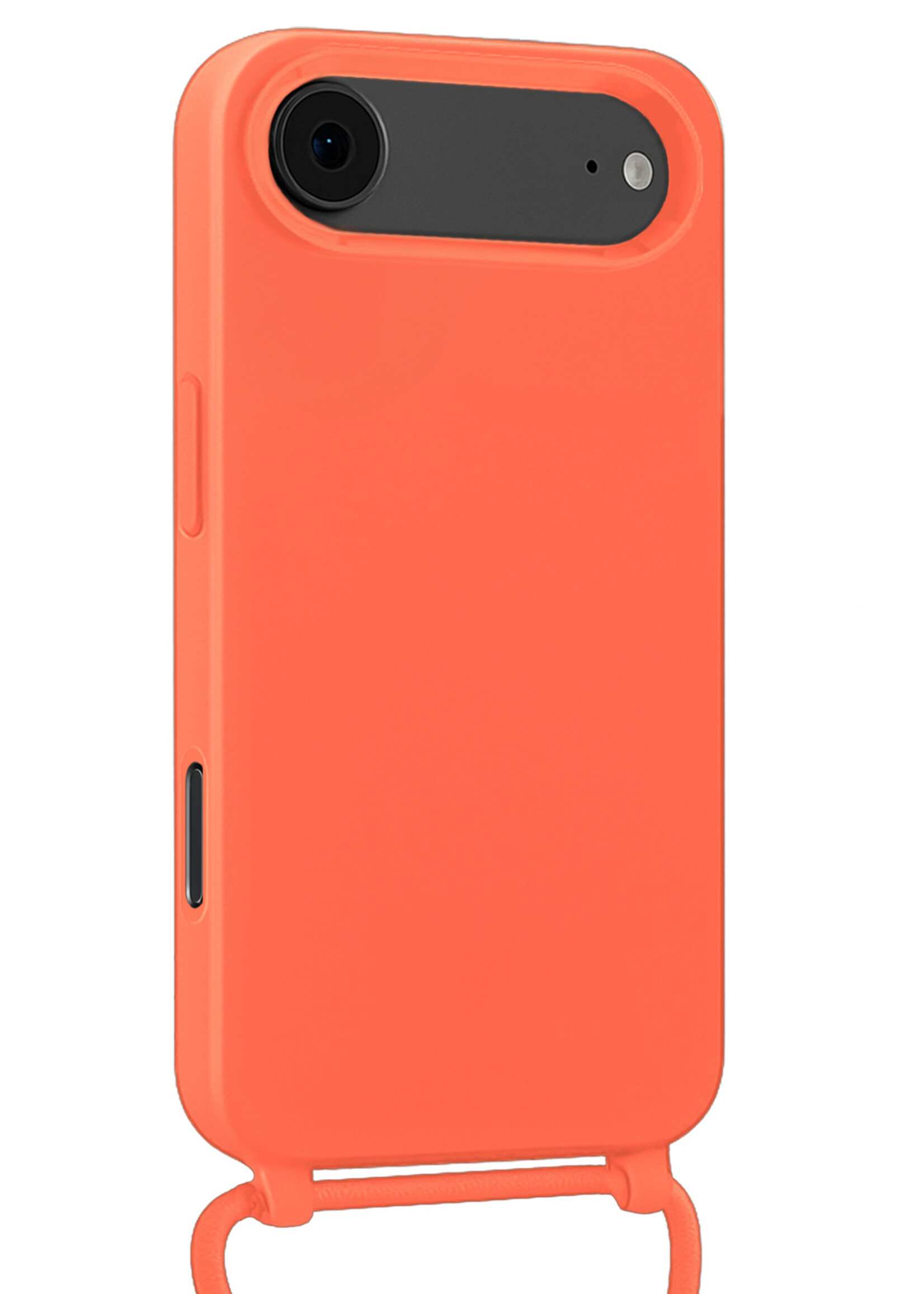 LUQ LUQ iPhone Air Hoesje met Koord Met Screenprotector - Papaya
