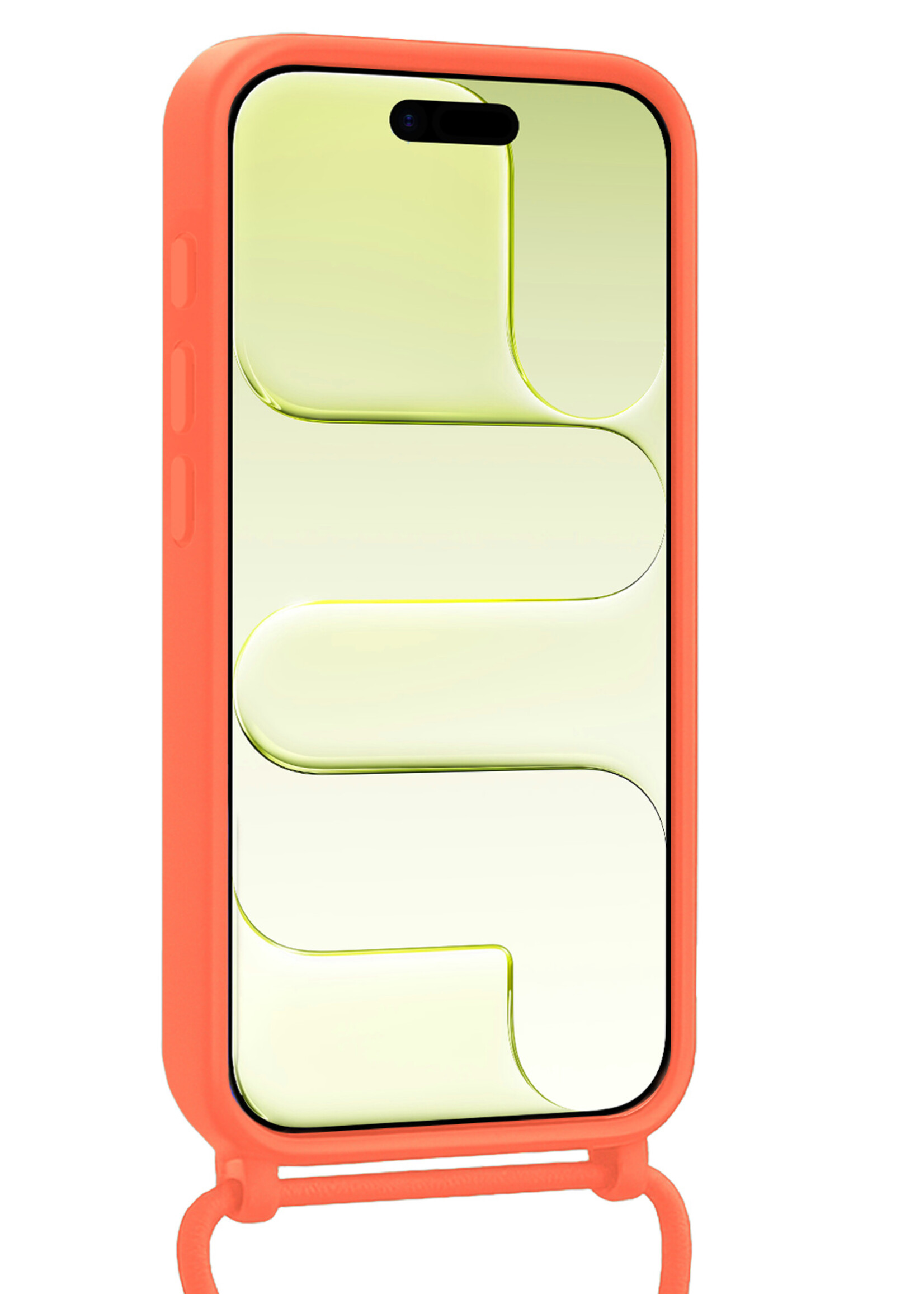 LUQ LUQ iPhone Air Hoesje met Koord Met Screenprotector - Papaya