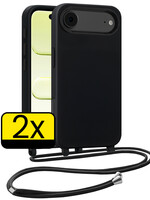 LUQ LUQ iPhone Air Hoesje met Koord - Zwart - 2 PACK