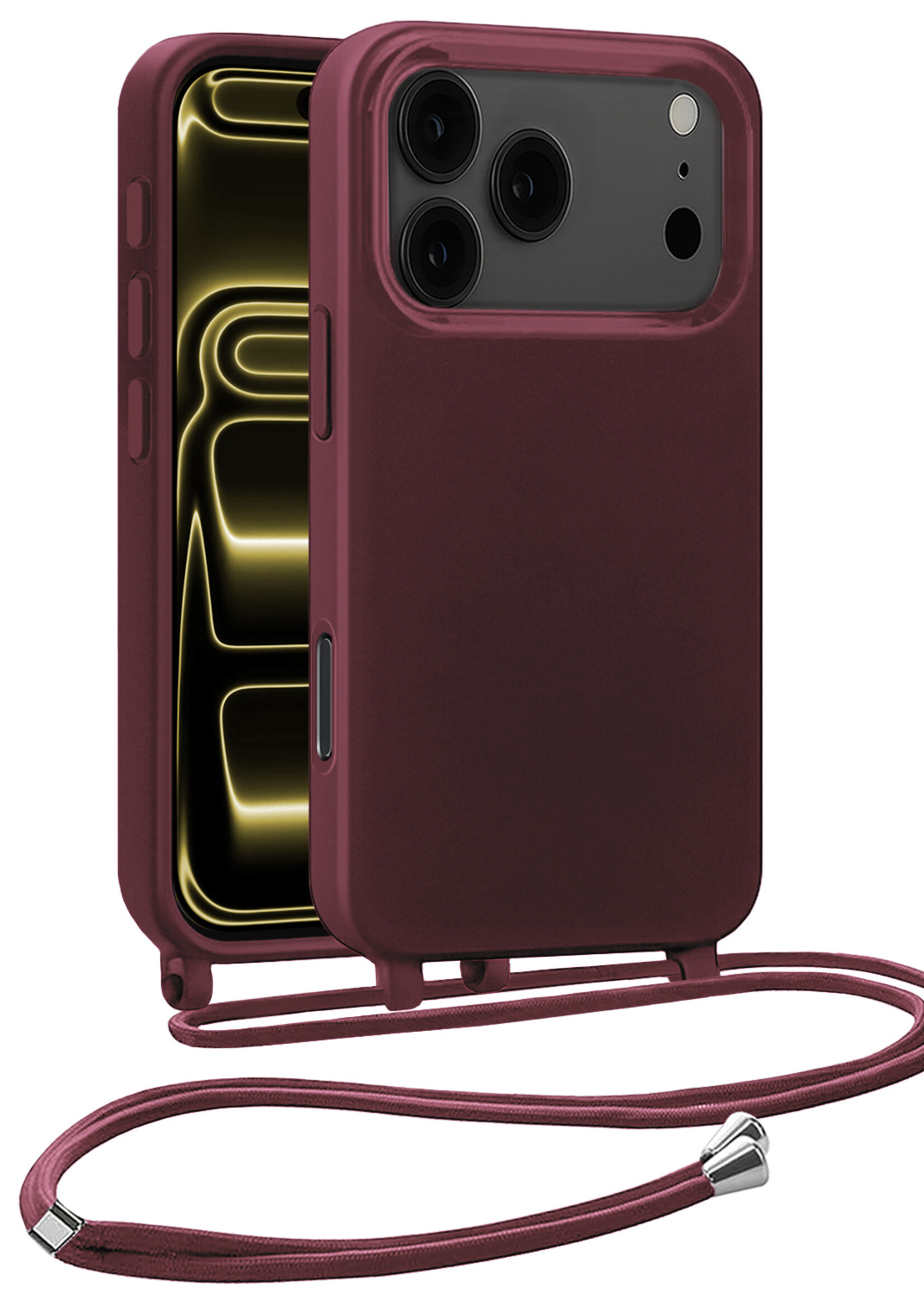 LUQ LUQ iPhone 17 Pro Hoesje met Koord - Aubergine