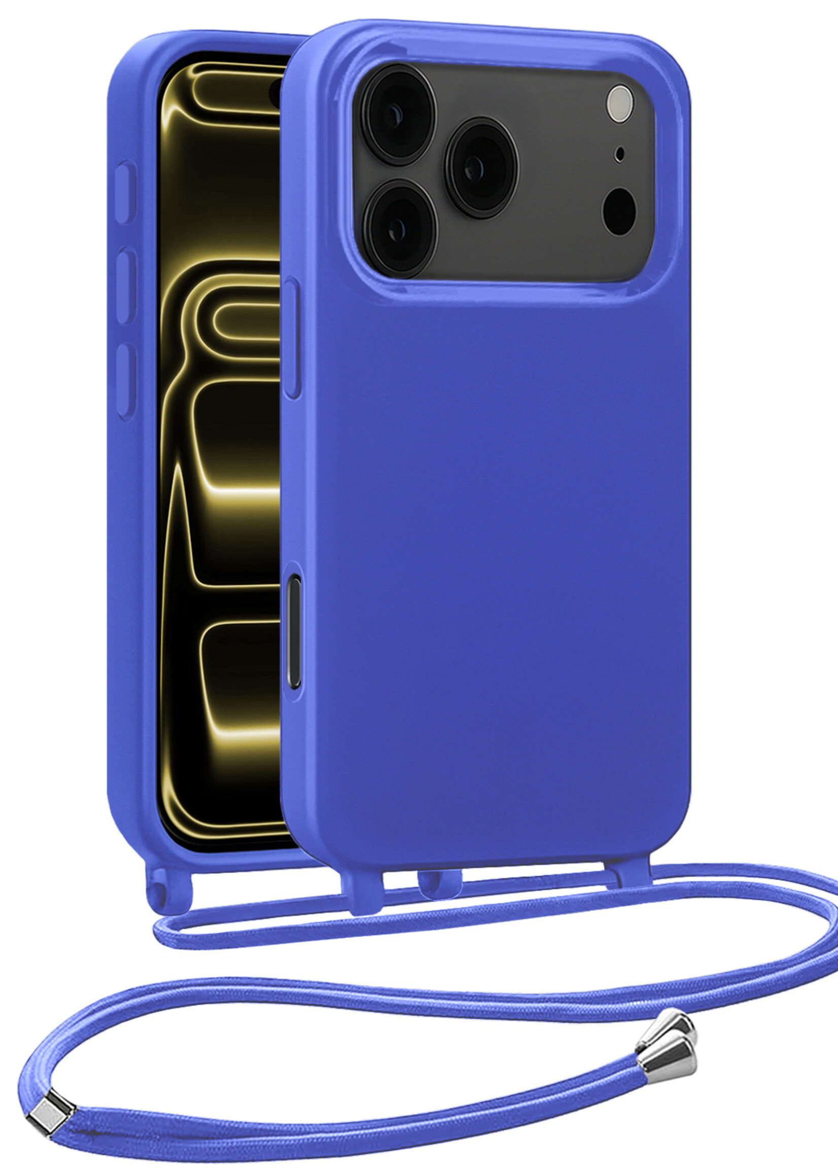 LUQ LUQ iPhone 17 Pro Hoesje met Koord - Fel Blauw