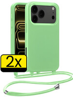 LUQ LUQ iPhone 17 Pro Hoesje met Koord - Groen - 2 PACK