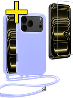 LUQ LUQ iPhone 17 Pro Hoesje met Koord Met Screenprotector - Lila