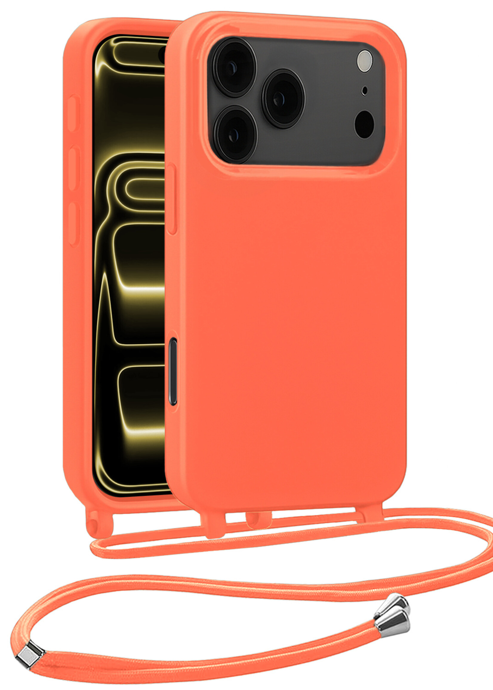 LUQ LUQ iPhone 17 Pro Hoesje met Koord - Papaya