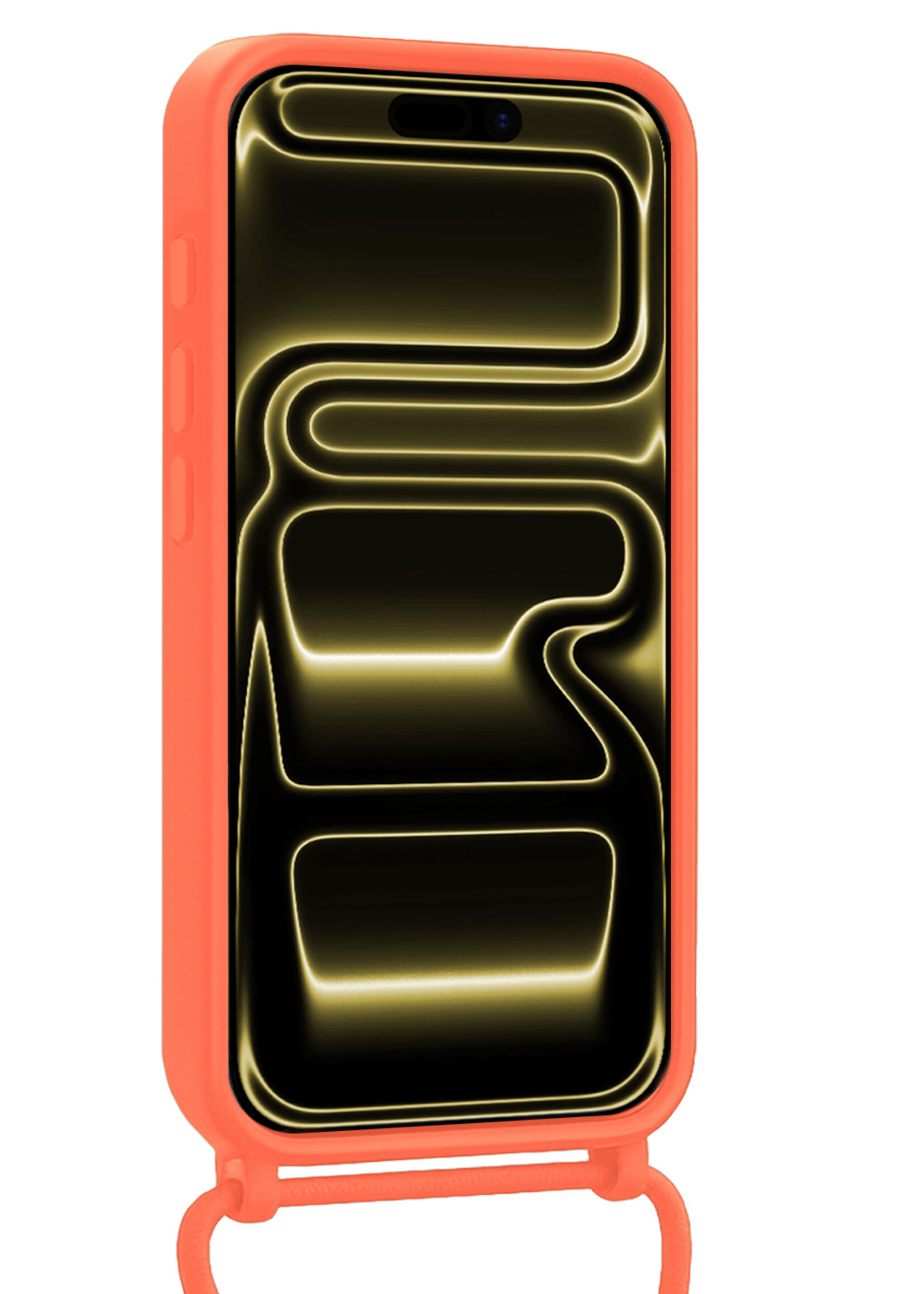 LUQ LUQ iPhone 17 Pro Hoesje met Koord Met Screenprotector - Papaya