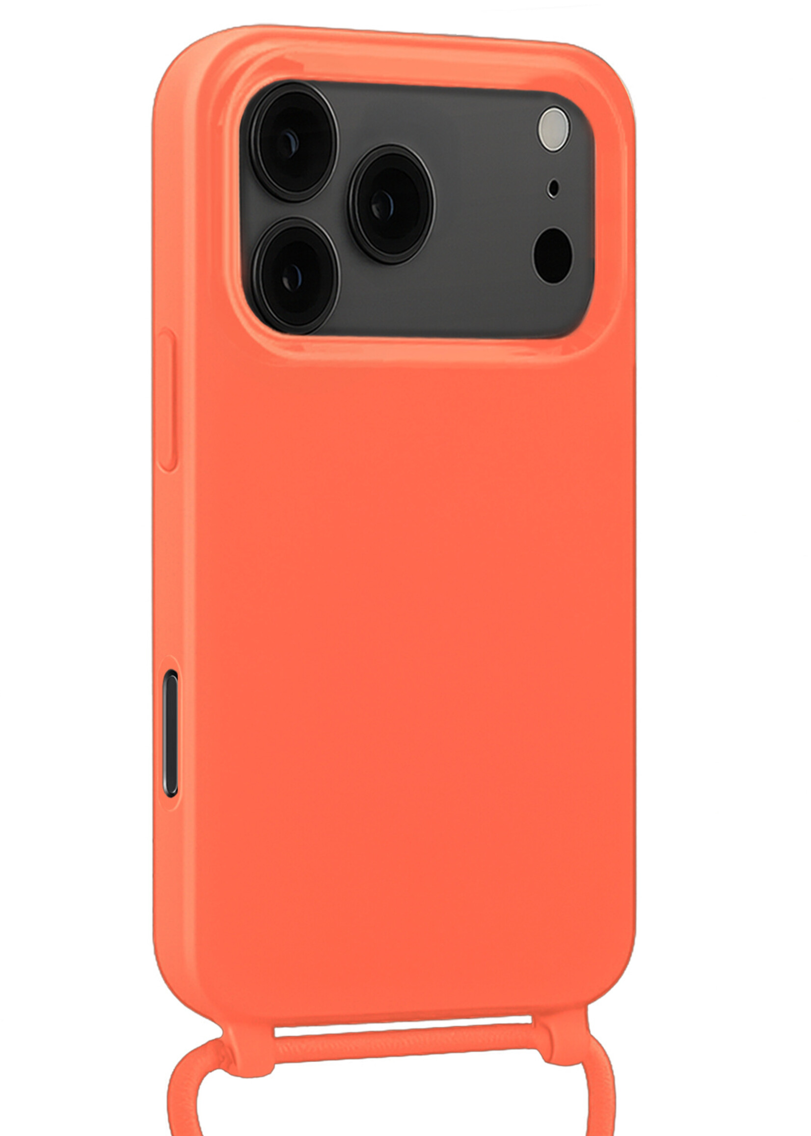 LUQ LUQ iPhone 17 Pro Hoesje met Koord Met 2x Screenprotector - Papaya