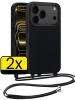 LUQ LUQ iPhone 17 Pro Hoesje met Koord - Zwart - 2 PACK