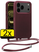 LUQ LUQ iPhone 17 Pro Max Hoesje met Koord - Aubergine - 2 PACK
