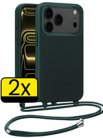 LUQ LUQ iPhone 17 Pro Max Hoesje met Koord - Donkergroen - 2 PACK