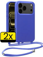 LUQ LUQ iPhone 17 Pro Max Hoesje met Koord - Fel Blauw - 2 PACK