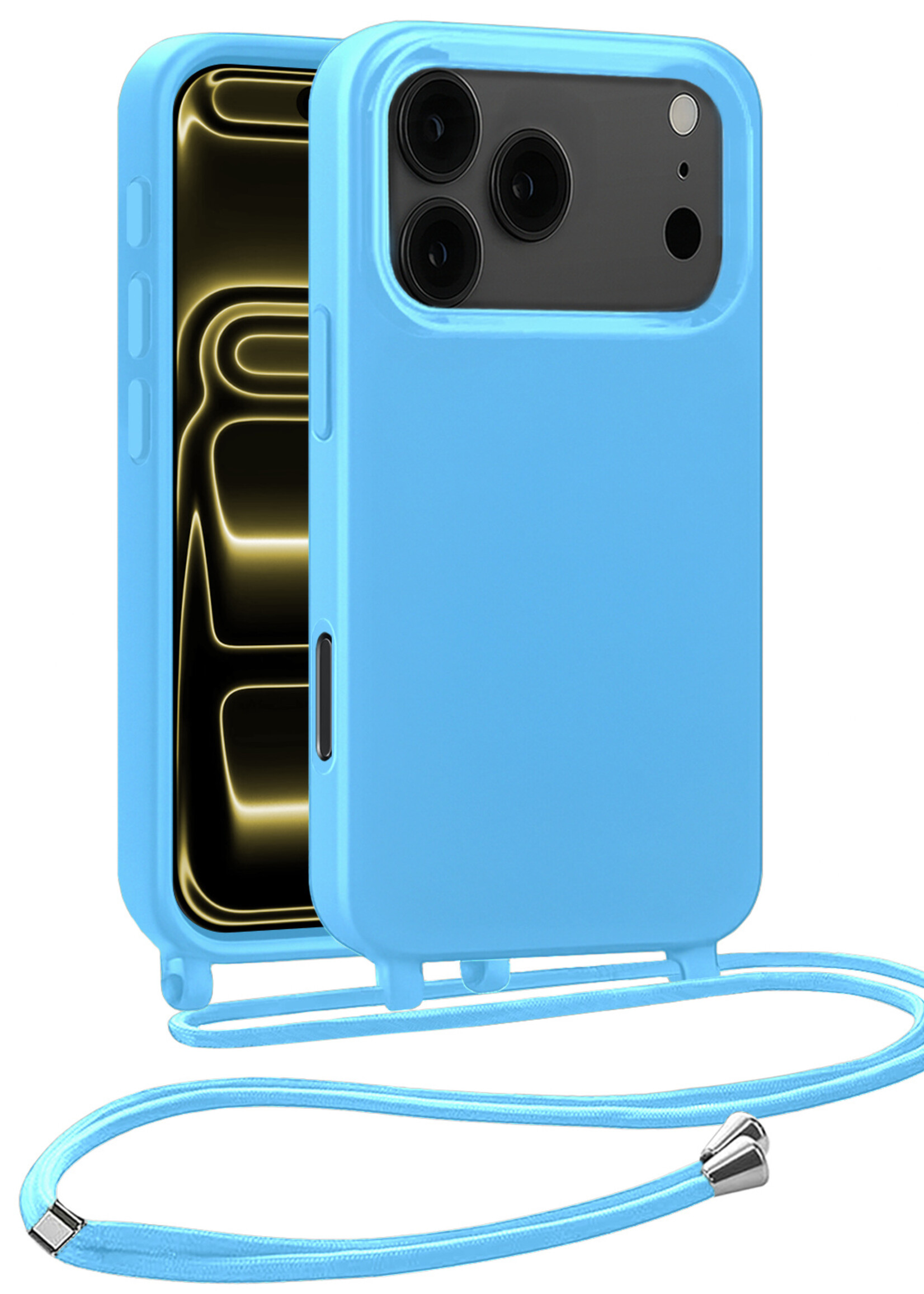 LUQ LUQ iPhone 17 Pro Max Hoesje met Koord - Lichtblauw