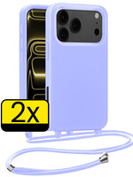 LUQ LUQ iPhone 17 Pro Max Hoesje met Koord - Lila - 2 PACK