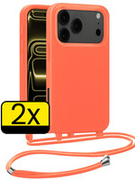 LUQ LUQ iPhone 17 Pro Max Hoesje met Koord - Papaya - 2 PACK