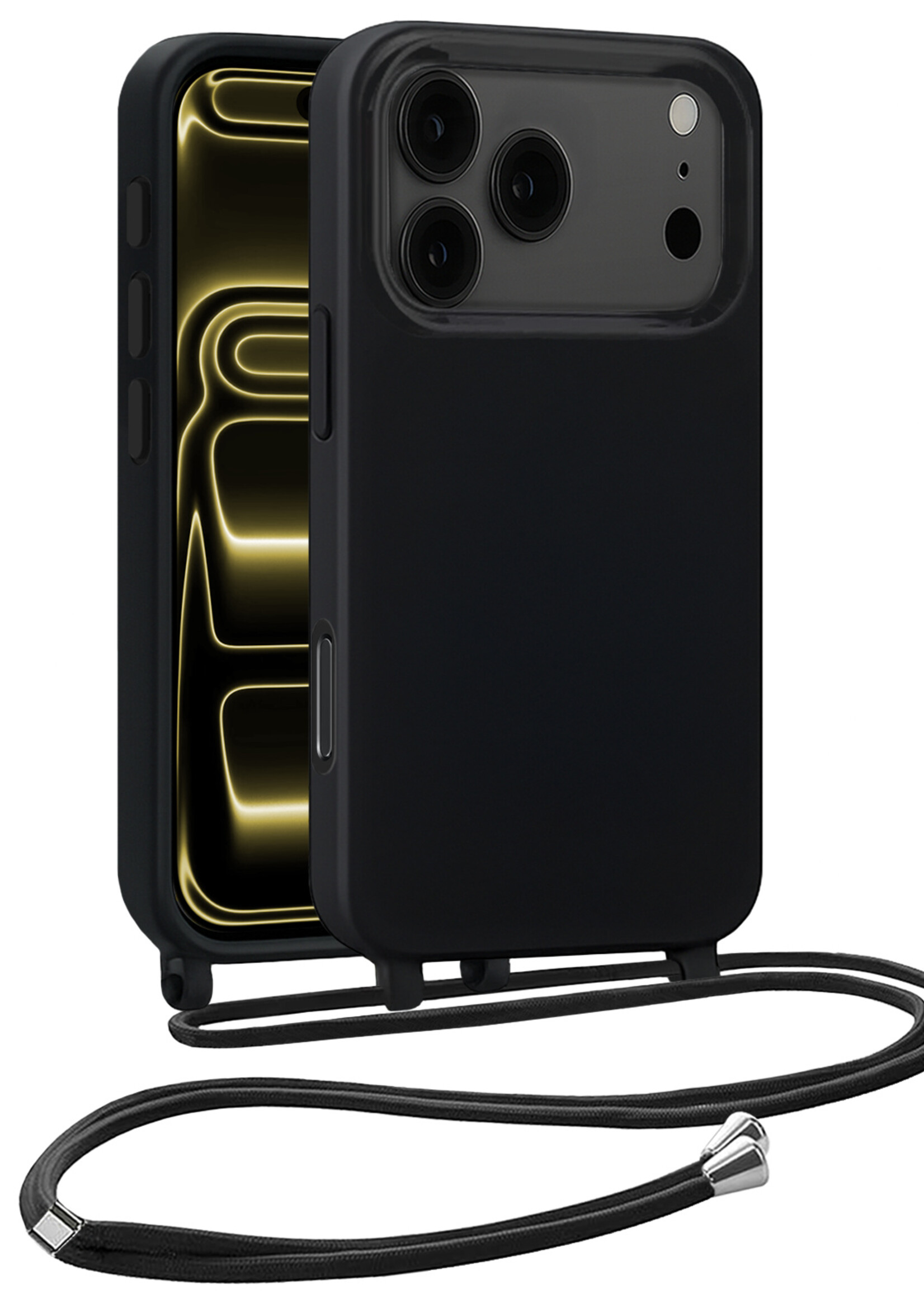 LUQ LUQ iPhone 17 Pro Max Hoesje met Koord - Zwart