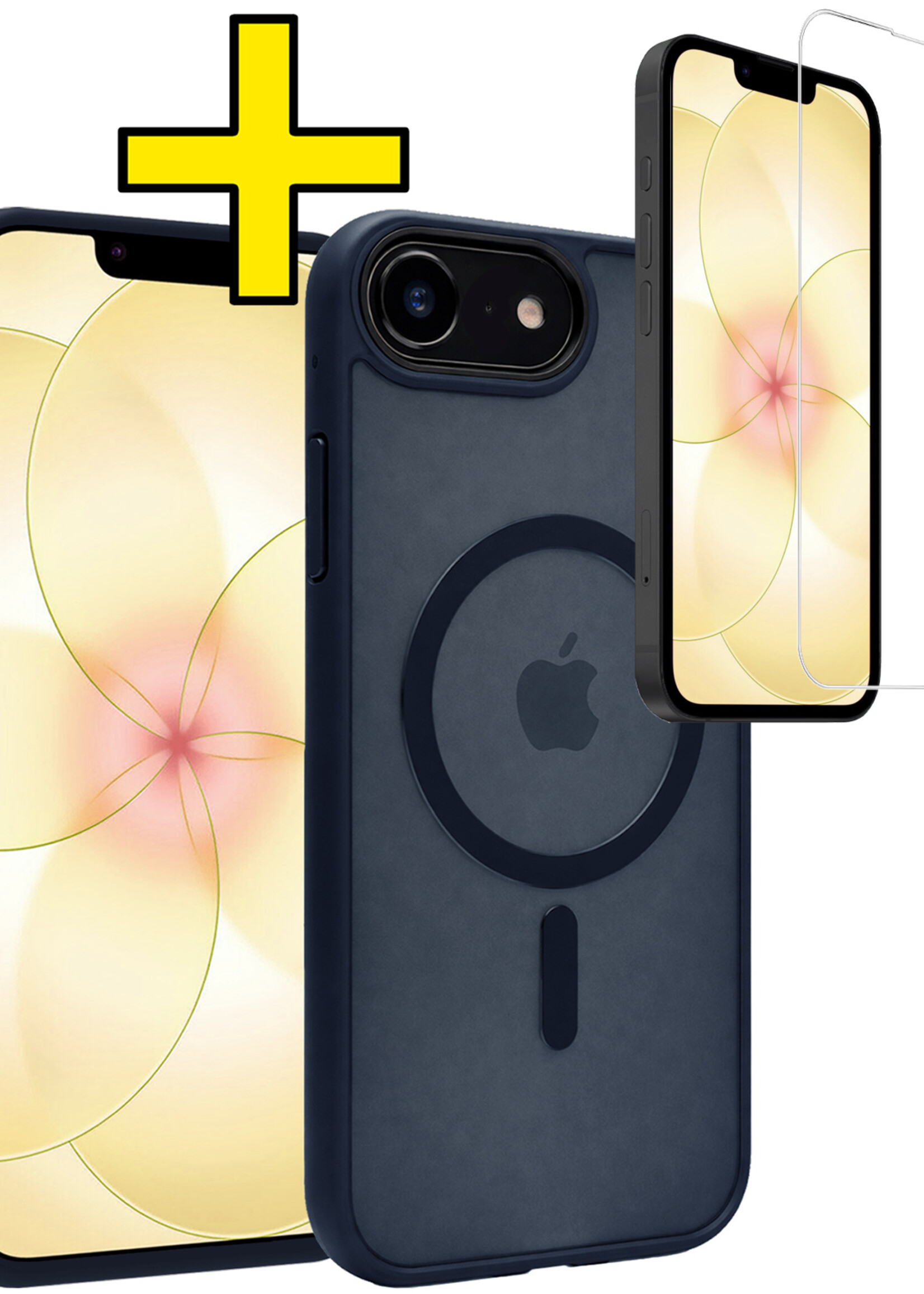 LUQ LUQ iPhone 17e Magsafe Hoesje Donkerblauw Met Screenprotector