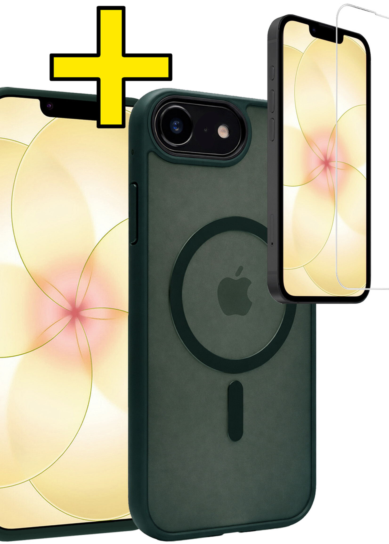 LUQ LUQ iPhone 17e Magsafe Hoesje Donkergroen Met Screenprotector