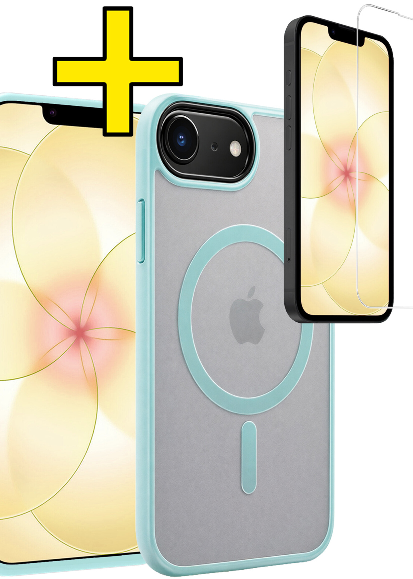 LUQ LUQ iPhone 17e Magsafe Hoesje Lichtblauw Met Screenprotector