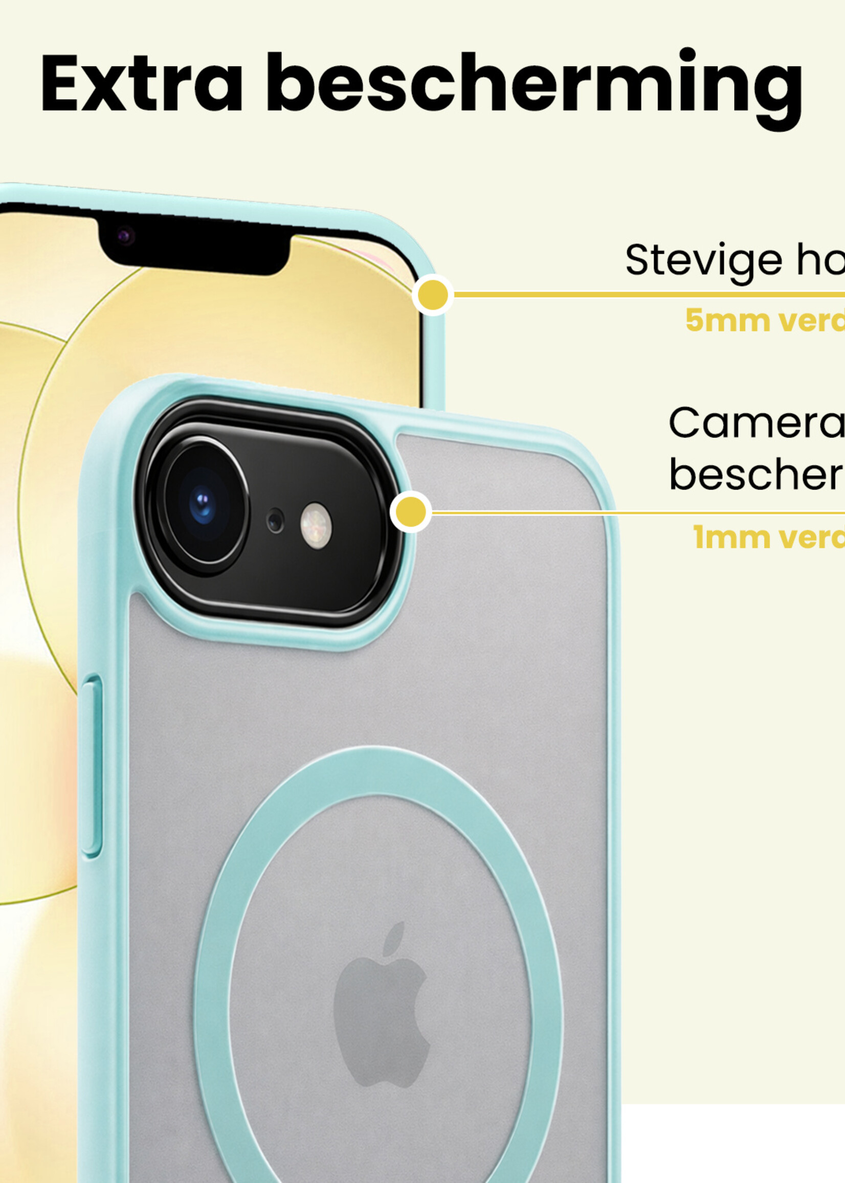 LUQ LUQ iPhone 17e Magsafe Hoesje Lichtblauw Met Screenprotector