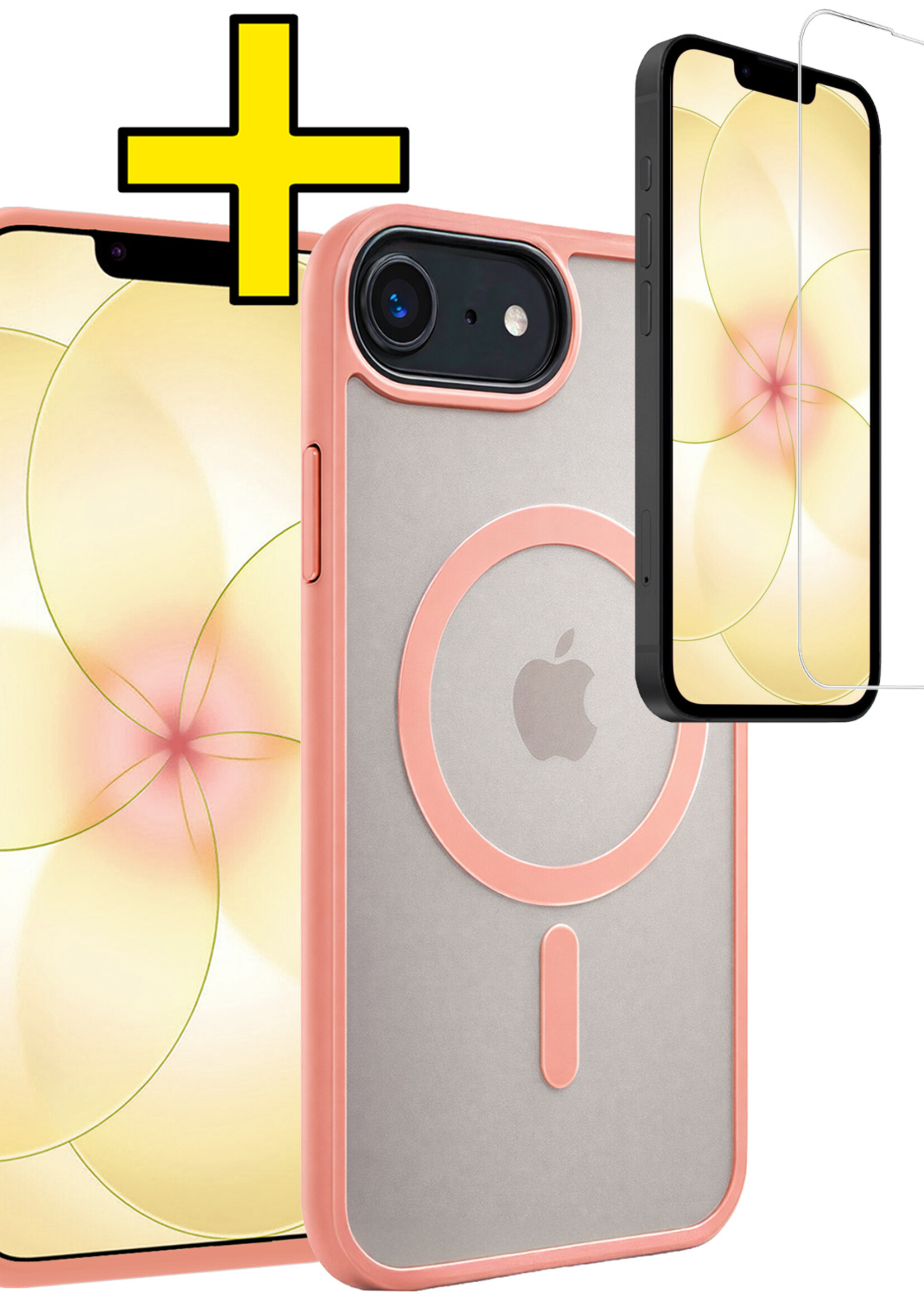 LUQ LUQ iPhone 17e Magsafe Hoesje Perzik Met Screenprotector