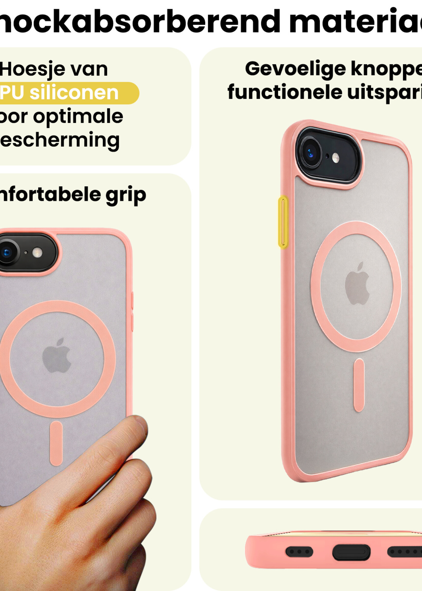 LUQ LUQ iPhone 17e Magsafe Hoesje Perzik Met Screenprotector