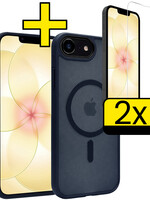 LUQ LUQ iPhone 17e Magsafe Hoesje Donkerblauw Met 2x Screenprotector