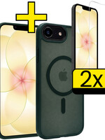 LUQ LUQ iPhone 17e Magsafe Hoesje Donkergroen Met 2x Screenprotector