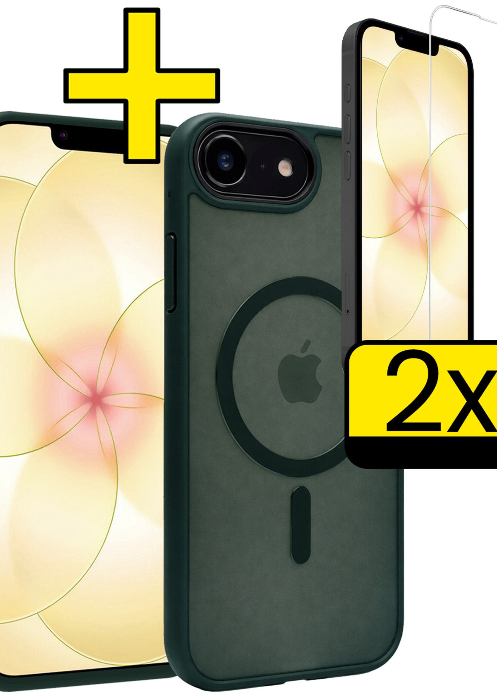 LUQ LUQ iPhone 17e Magsafe Hoesje Donkergroen Met 2x Screenprotector