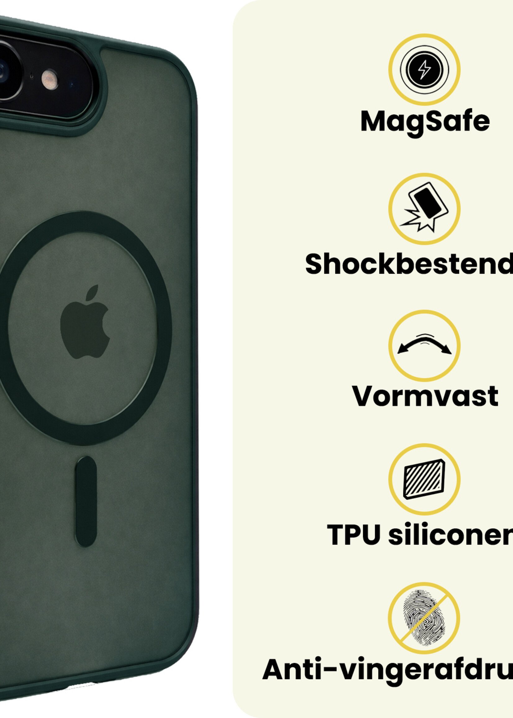 LUQ LUQ iPhone 17e Magsafe Hoesje Donkergroen Met 2x Screenprotector