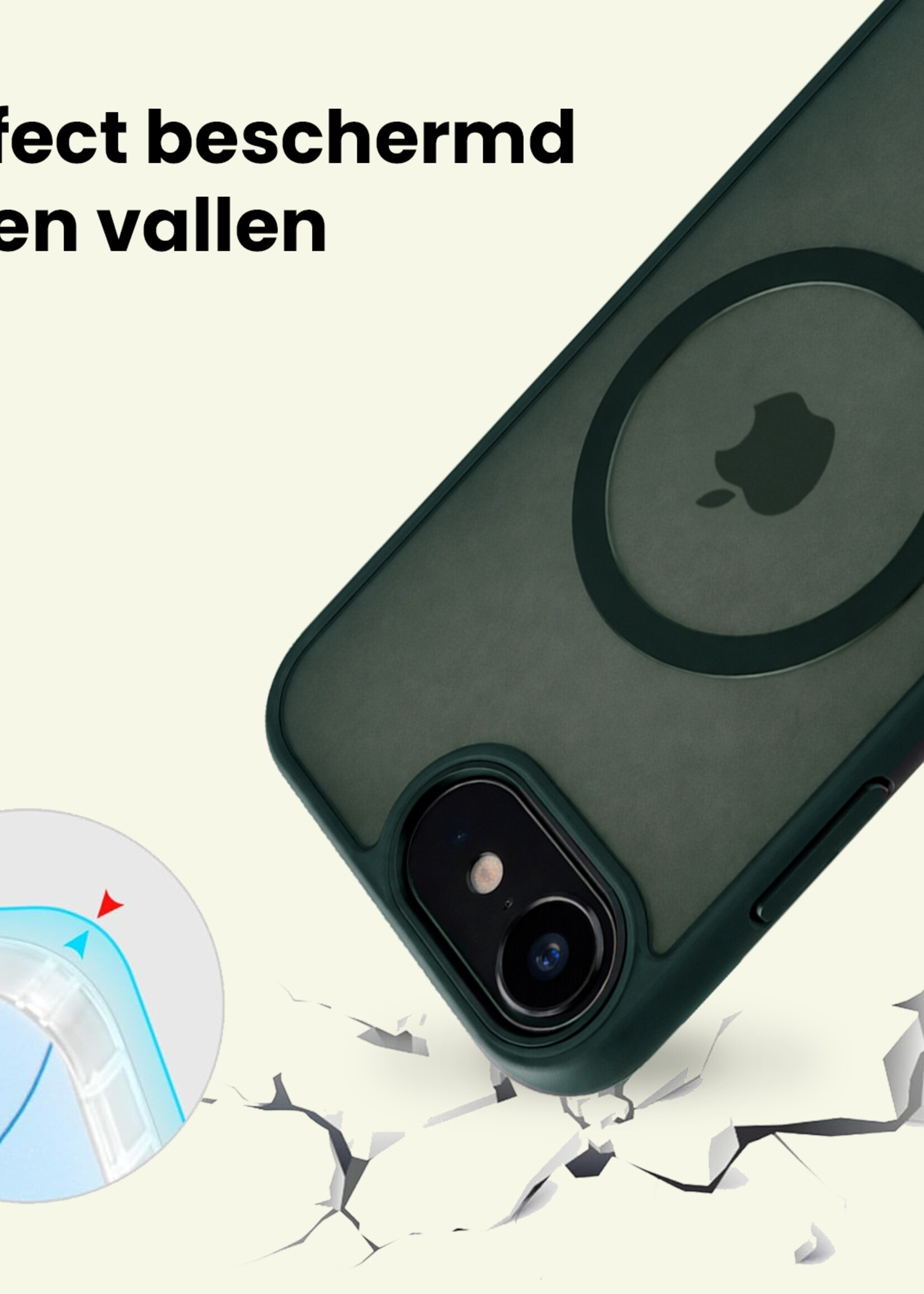 LUQ LUQ iPhone 17e Magsafe Hoesje Donkergroen Met 2x Screenprotector