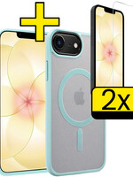 LUQ LUQ iPhone 17e Magsafe Hoesje Lichtblauw Met 2x Screenprotector