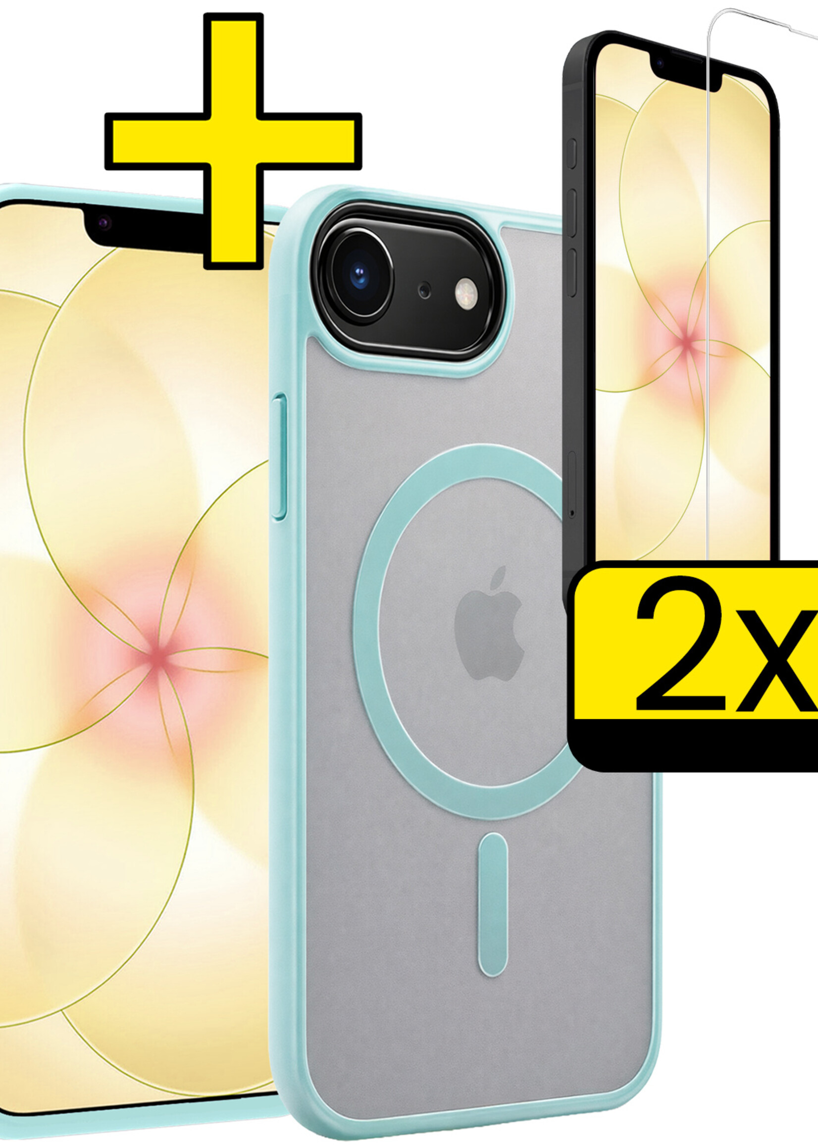 LUQ LUQ iPhone 17e Magsafe Hoesje Lichtblauw Met 2x Screenprotector