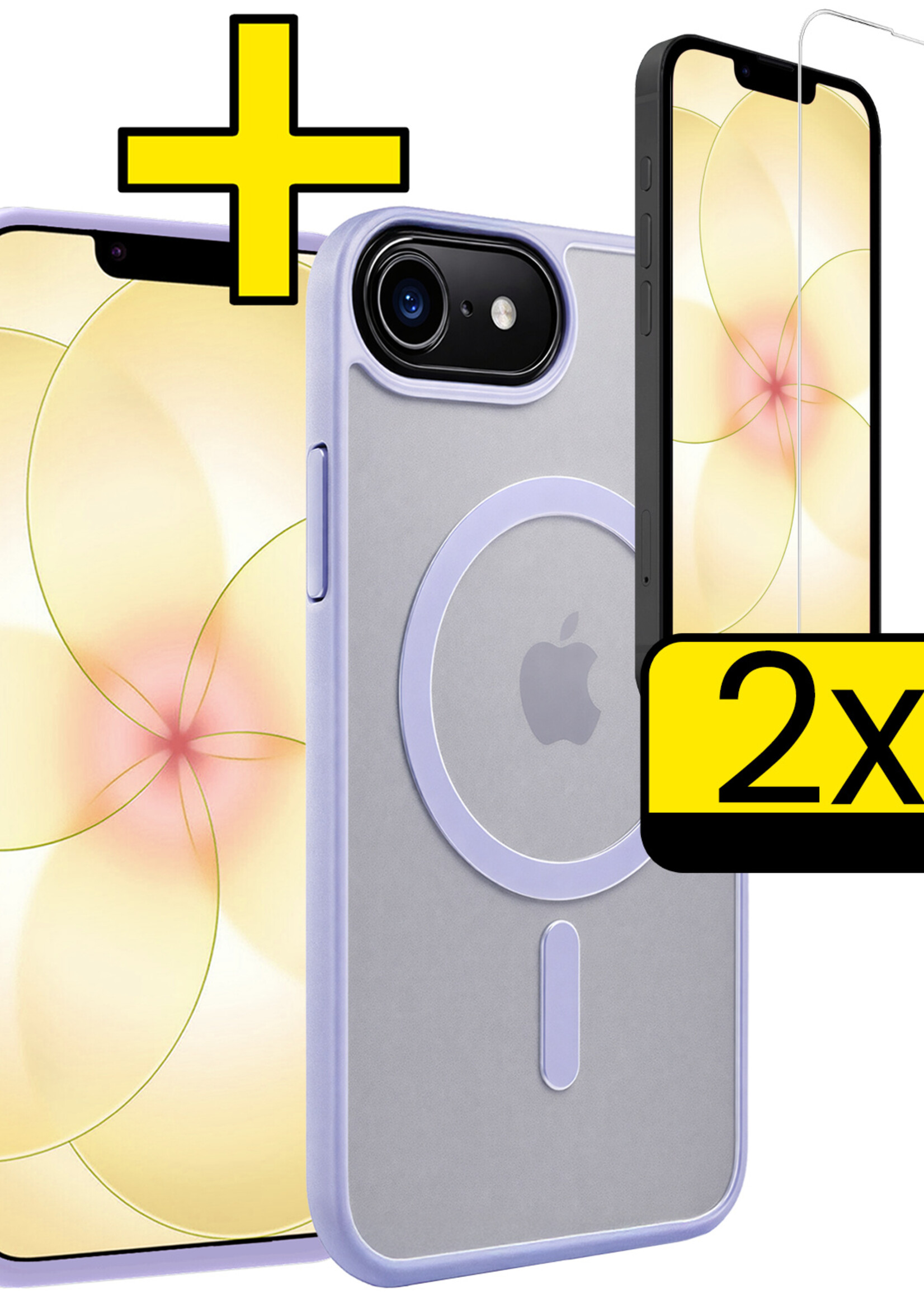 LUQ LUQ iPhone 17e Magsafe Hoesje Lila Met 2x Screenprotector