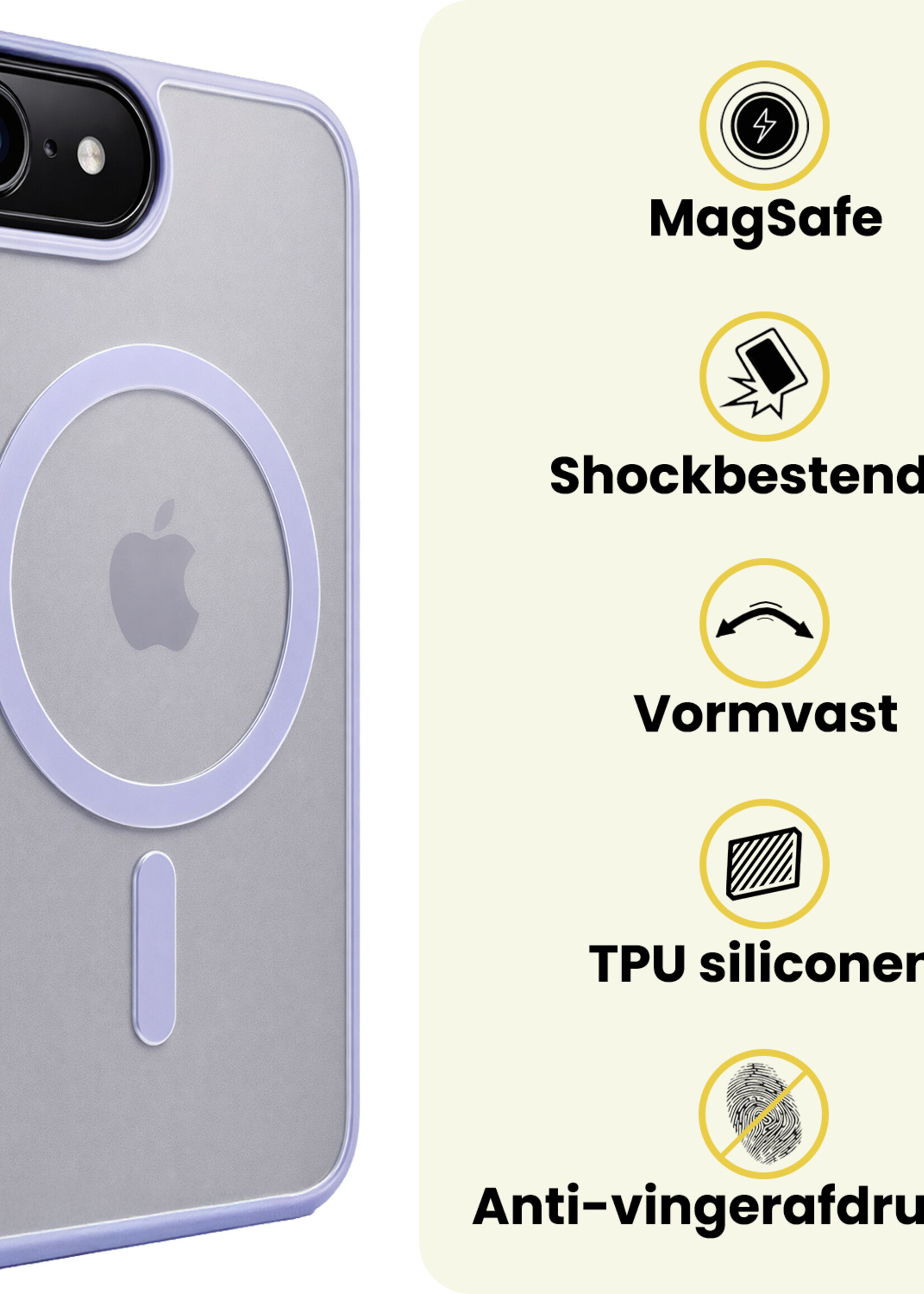 LUQ LUQ iPhone 17e Magsafe Hoesje Lila Met 2x Screenprotector