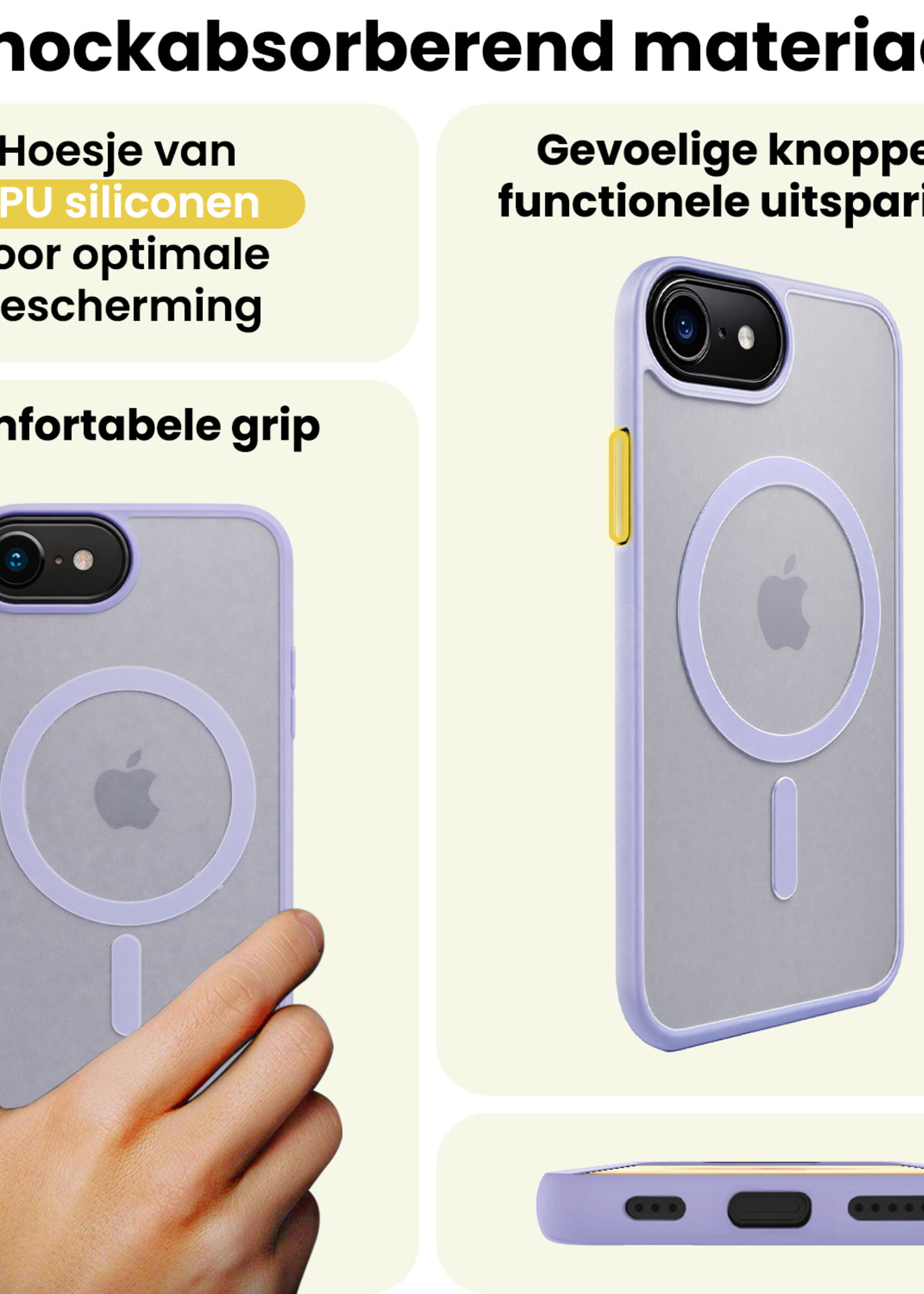 LUQ LUQ iPhone 17e Magsafe Hoesje Lila Met 2x Screenprotector