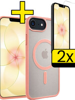 LUQ LUQ iPhone 17e Magsafe Hoesje Perzik Met 2x Screenprotector