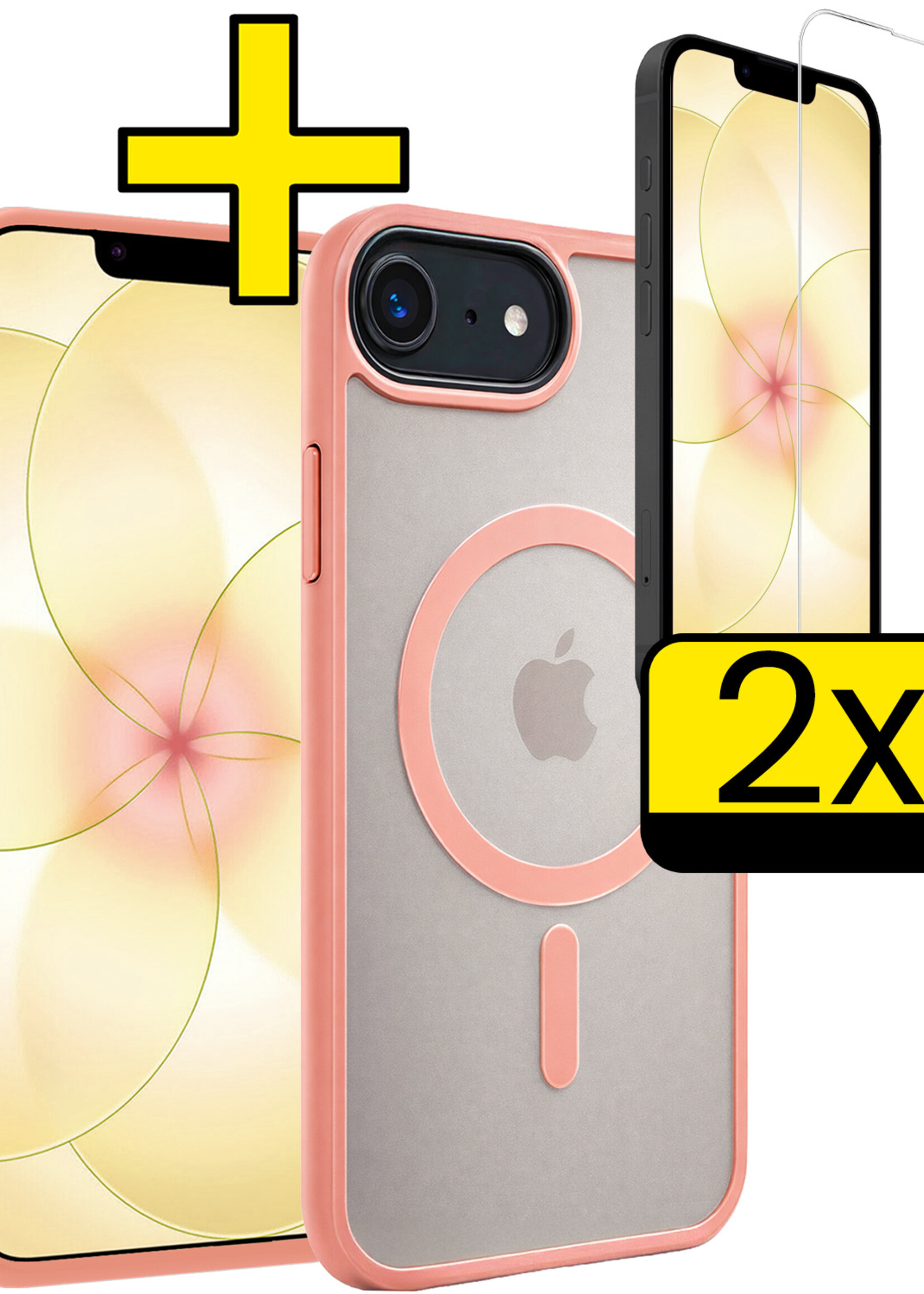 LUQ LUQ iPhone 17e Magsafe Hoesje Perzik Met 2x Screenprotector