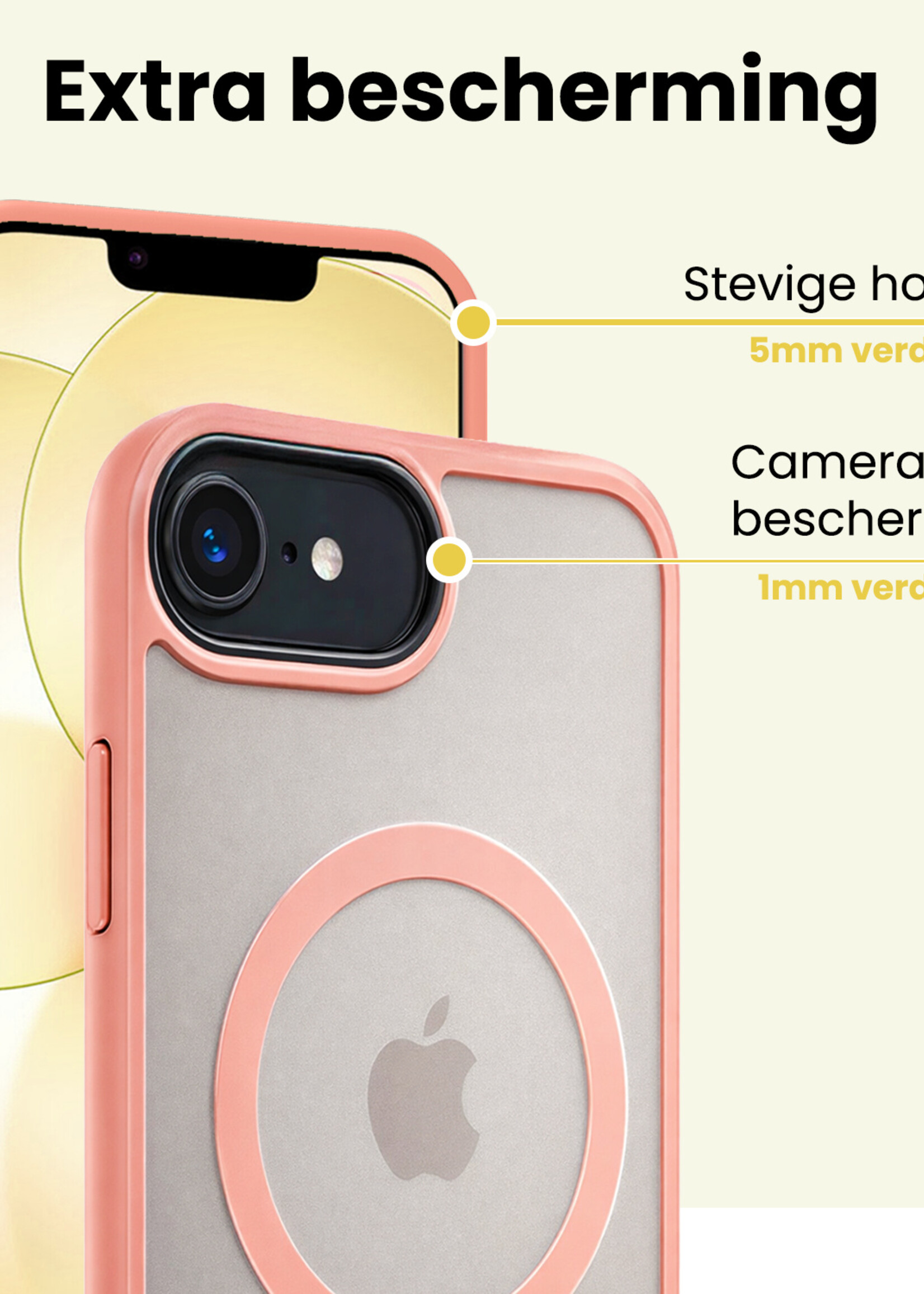 LUQ LUQ iPhone 17e Magsafe Hoesje Perzik Met 2x Screenprotector