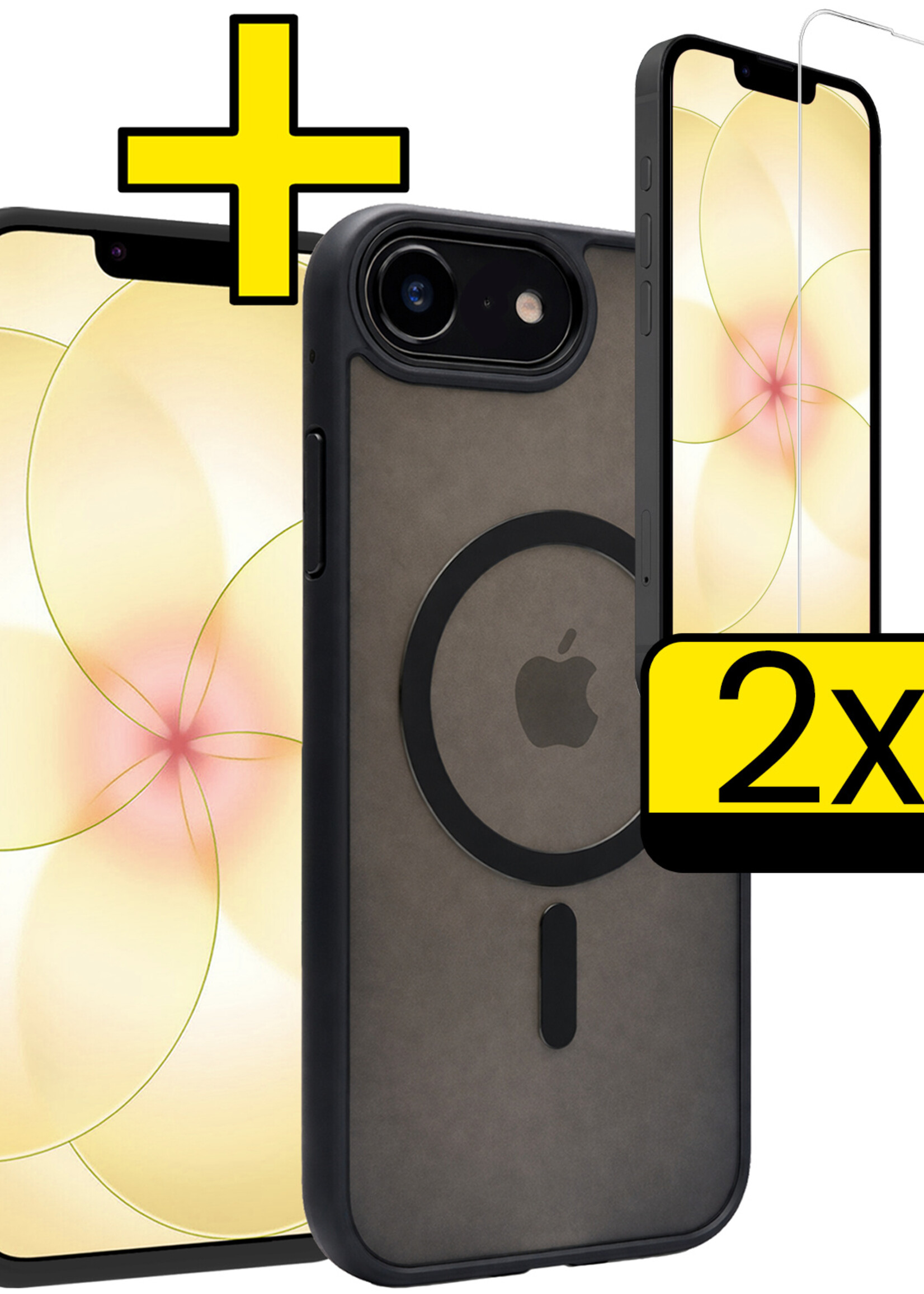 LUQ LUQ iPhone 17e Magsafe Hoesje Zwart Met 2x Screenprotector
