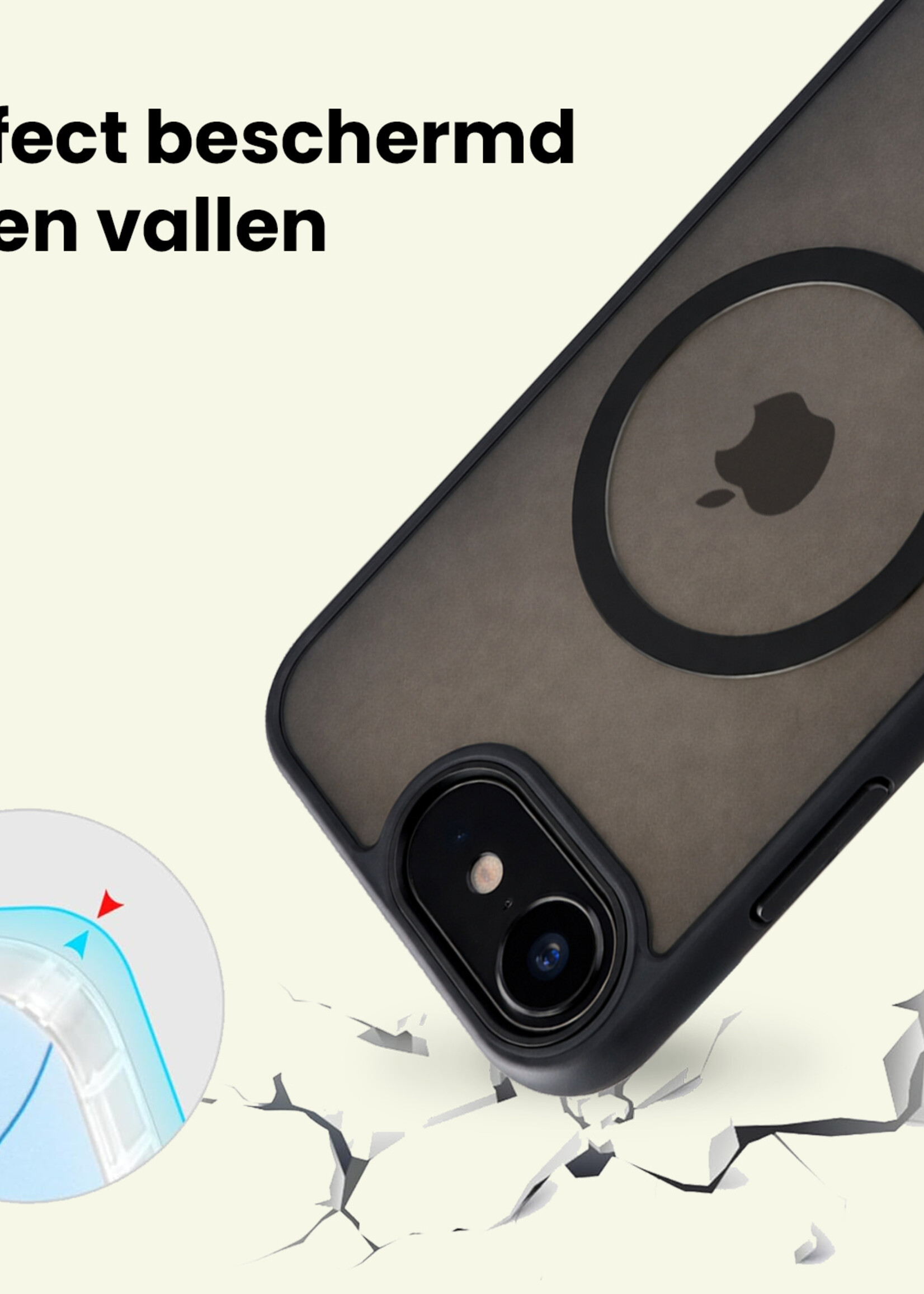 LUQ LUQ iPhone 17e Magsafe Hoesje Zwart Met 2x Screenprotector