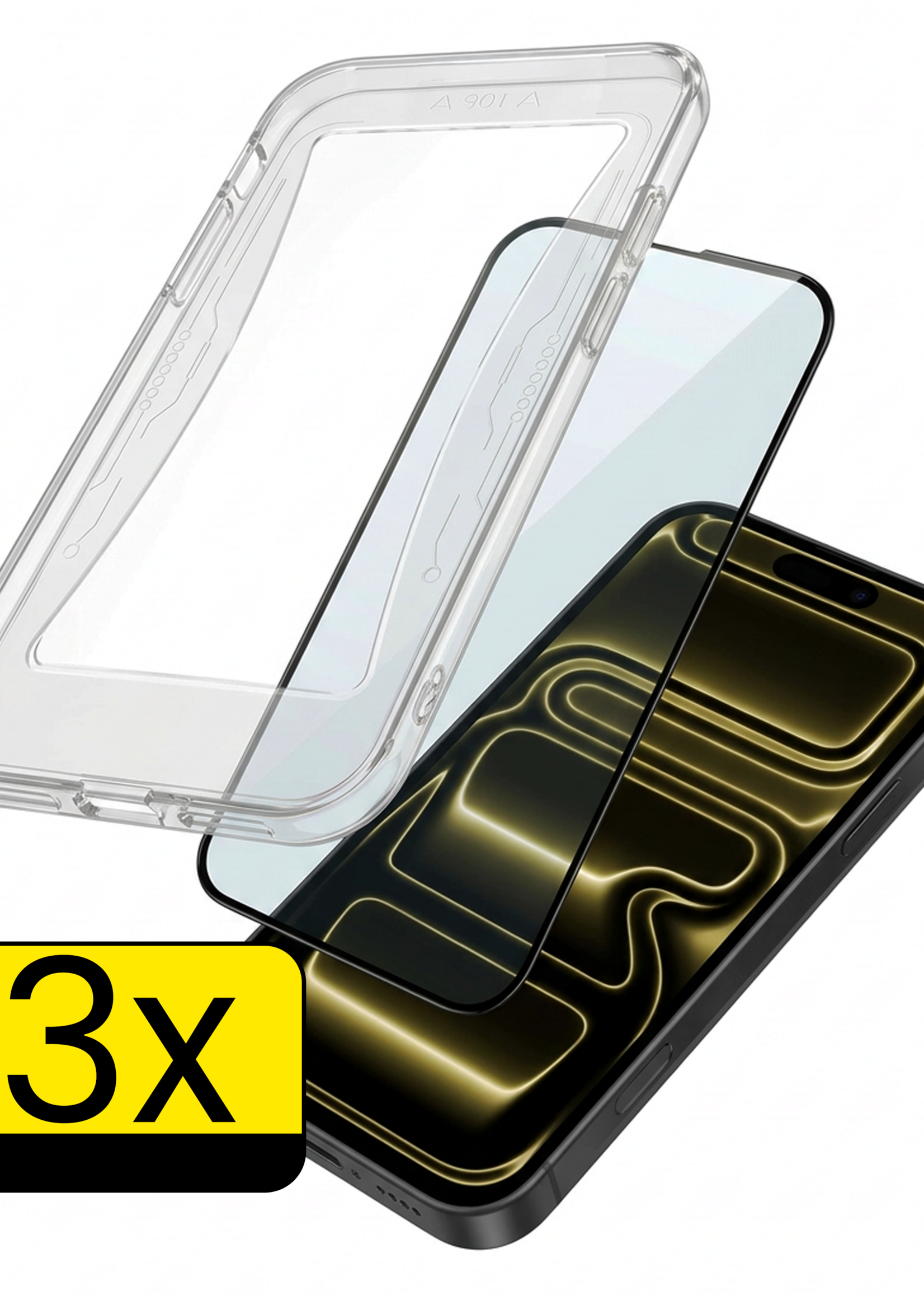 LUQ LUQ iPhone 17 Pro Hybrid Screenprotector - 3 PACK
