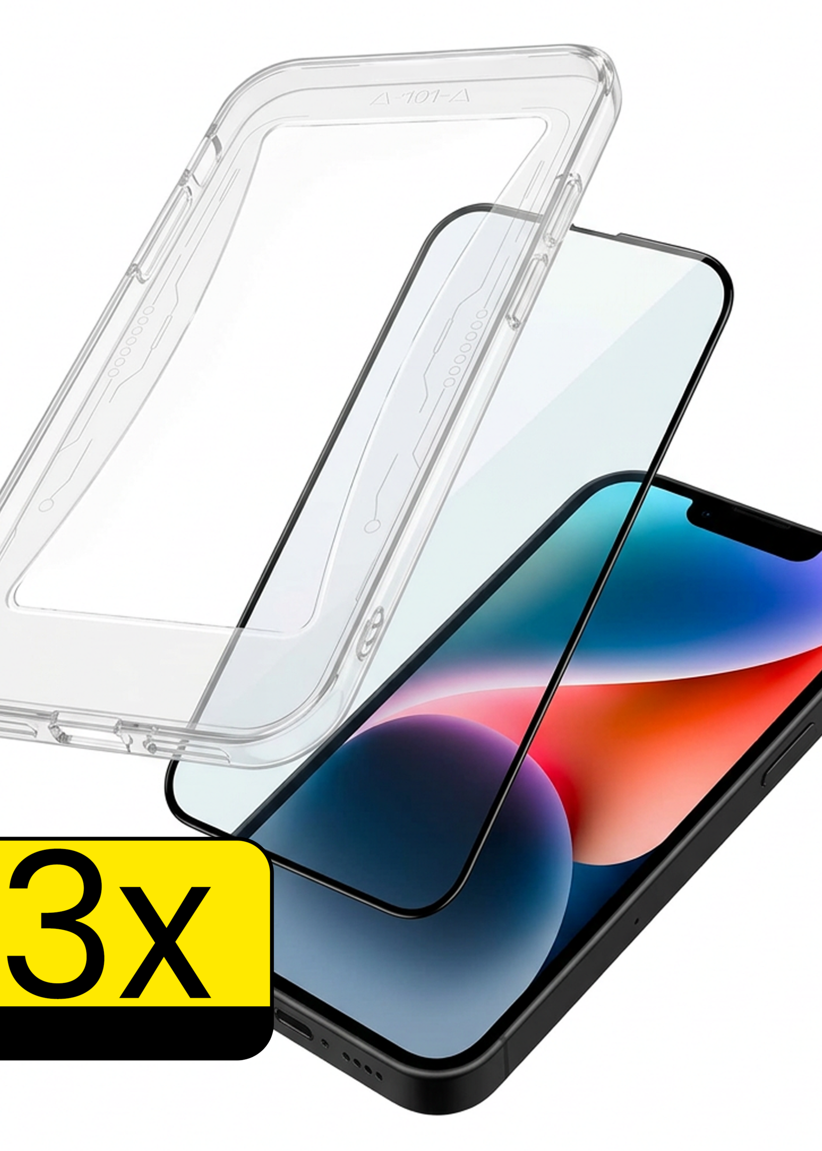 LUQ Screenprotector - Geschikt voor - iPhone 14 Pro Max - Screenprotector Met Installatie Kit Buigbaar Glas Full Cover - Screenprotector Geschikt voor iPhone 14 Pro Max Screenprotector Met Uitlijningstool Full Cover - 3 Stuks