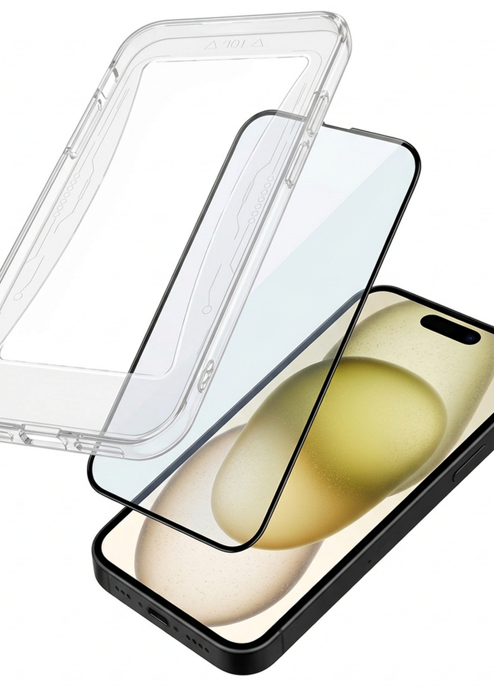 LUQ Screenprotector - Geschikt voor - iPhone 15 Pro Max - Screenprotector Met Installatie Kit Buigbaar Glas Full Cover - Screenprotector Geschikt voor iPhone 15 Pro Max Screenprotector Met Uitlijningstool Full Cover