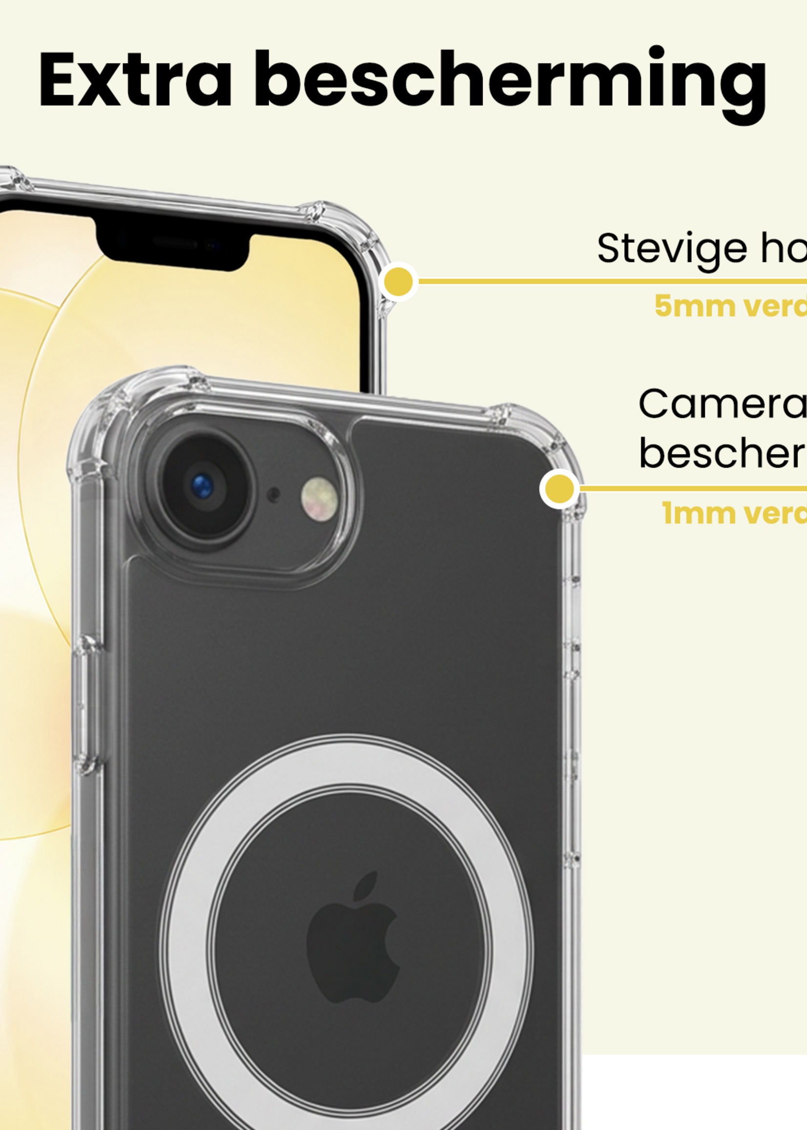 LUQ LUQ iPhone 17e Magsafe Hoesje Transparant Met 2x Screenprotector