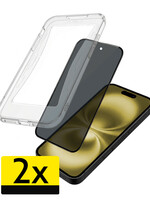 LUQ LUQ iPhone 16 Hybrid Privacy Screenprotector - 2 PACK