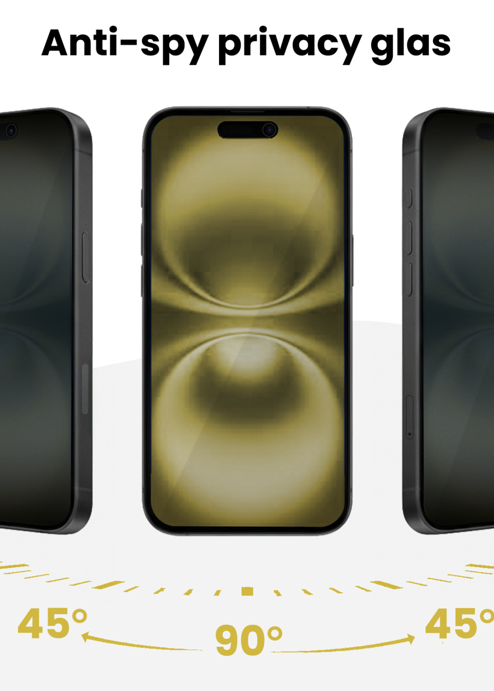 LUQ LUQ iPhone 16 Hybrid Privacy Screenprotector - 2 PACK