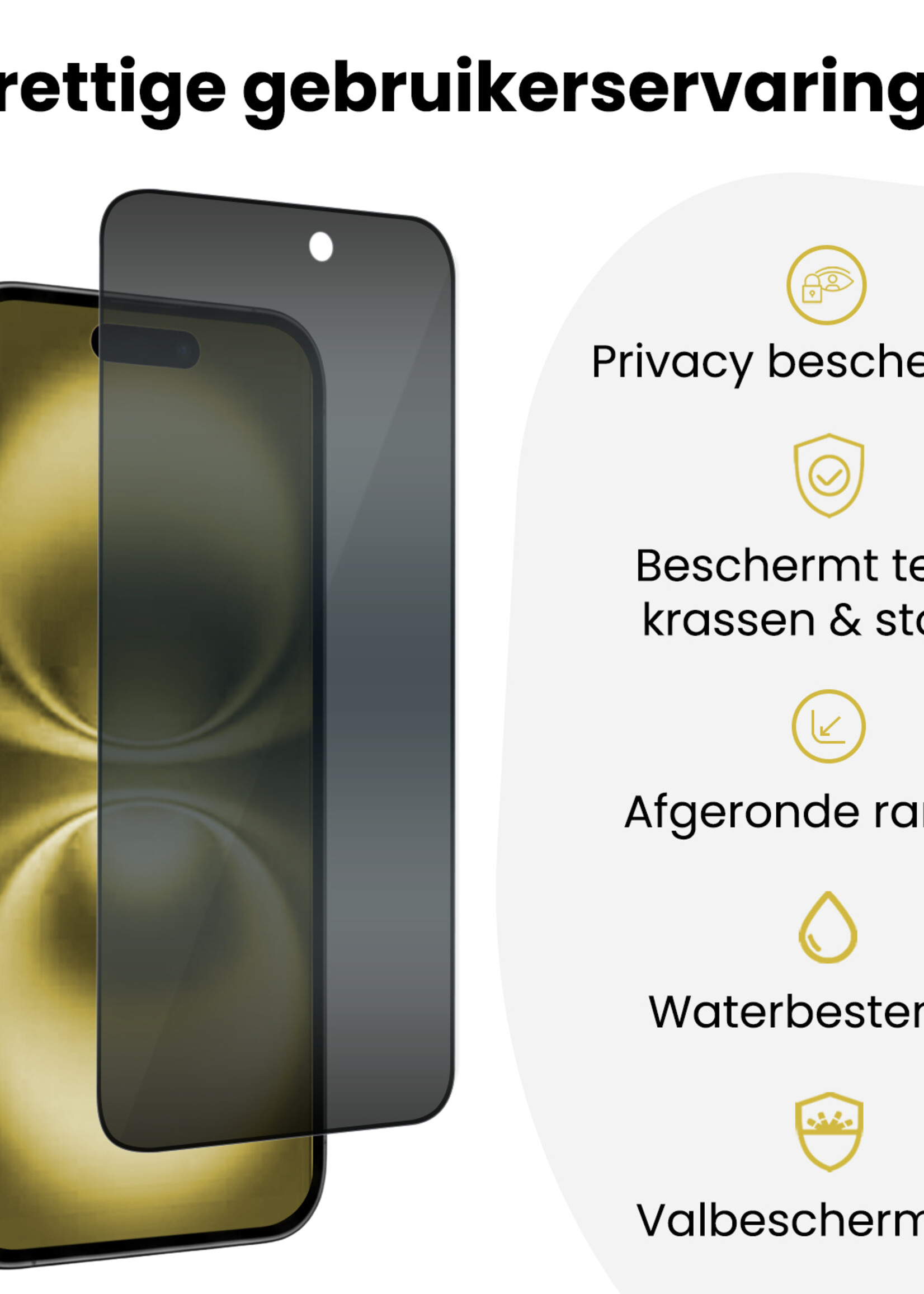 LUQ LUQ iPhone 16 Plus Hybrid Privacy Screenprotector