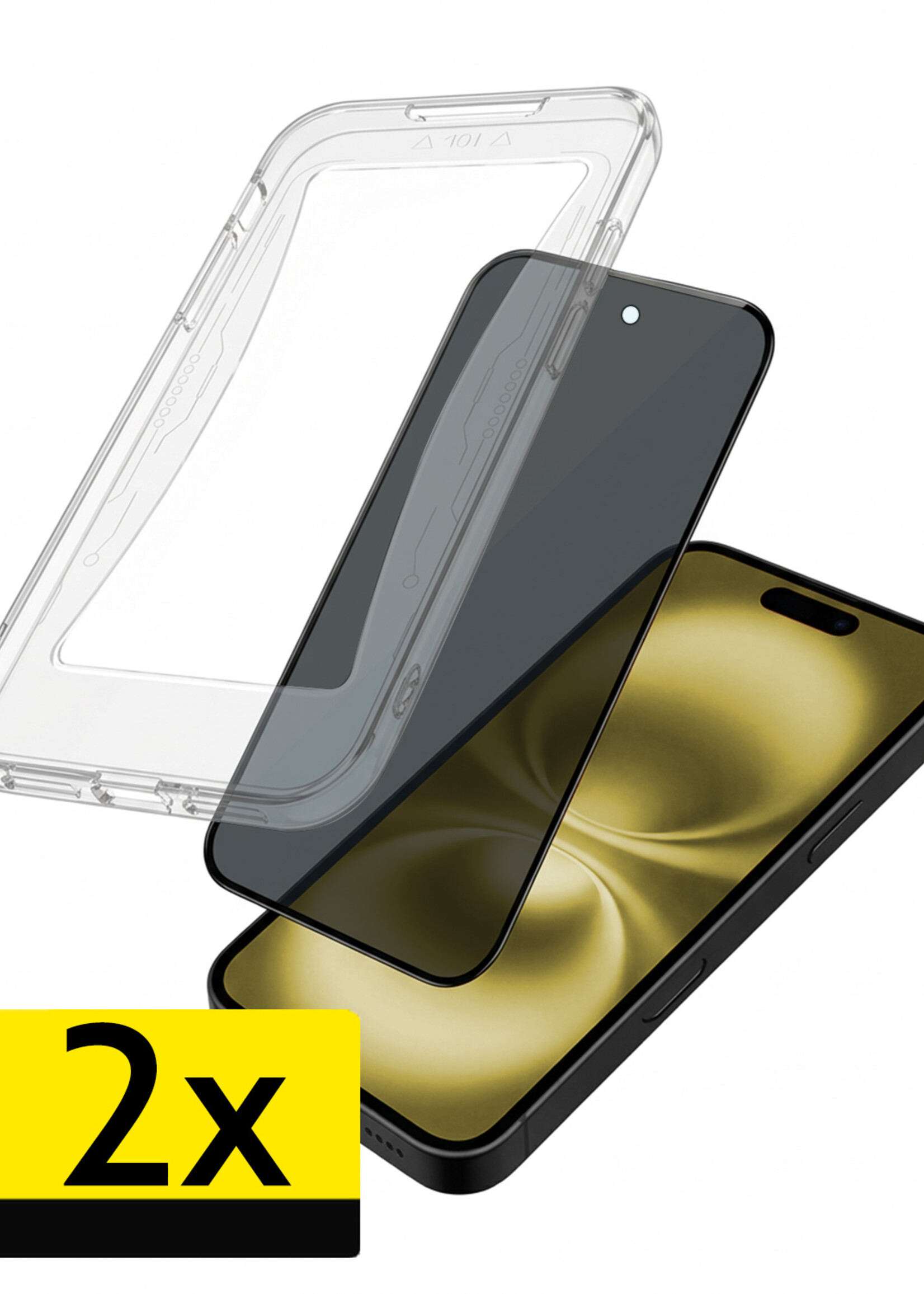 LUQ LUQ iPhone 16 Plus Hybrid Privacy Screenprotector - 2 PACK