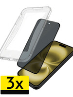 LUQ LUQ iPhone 16 Plus Hybrid Privacy Screenprotector - 3 PACK