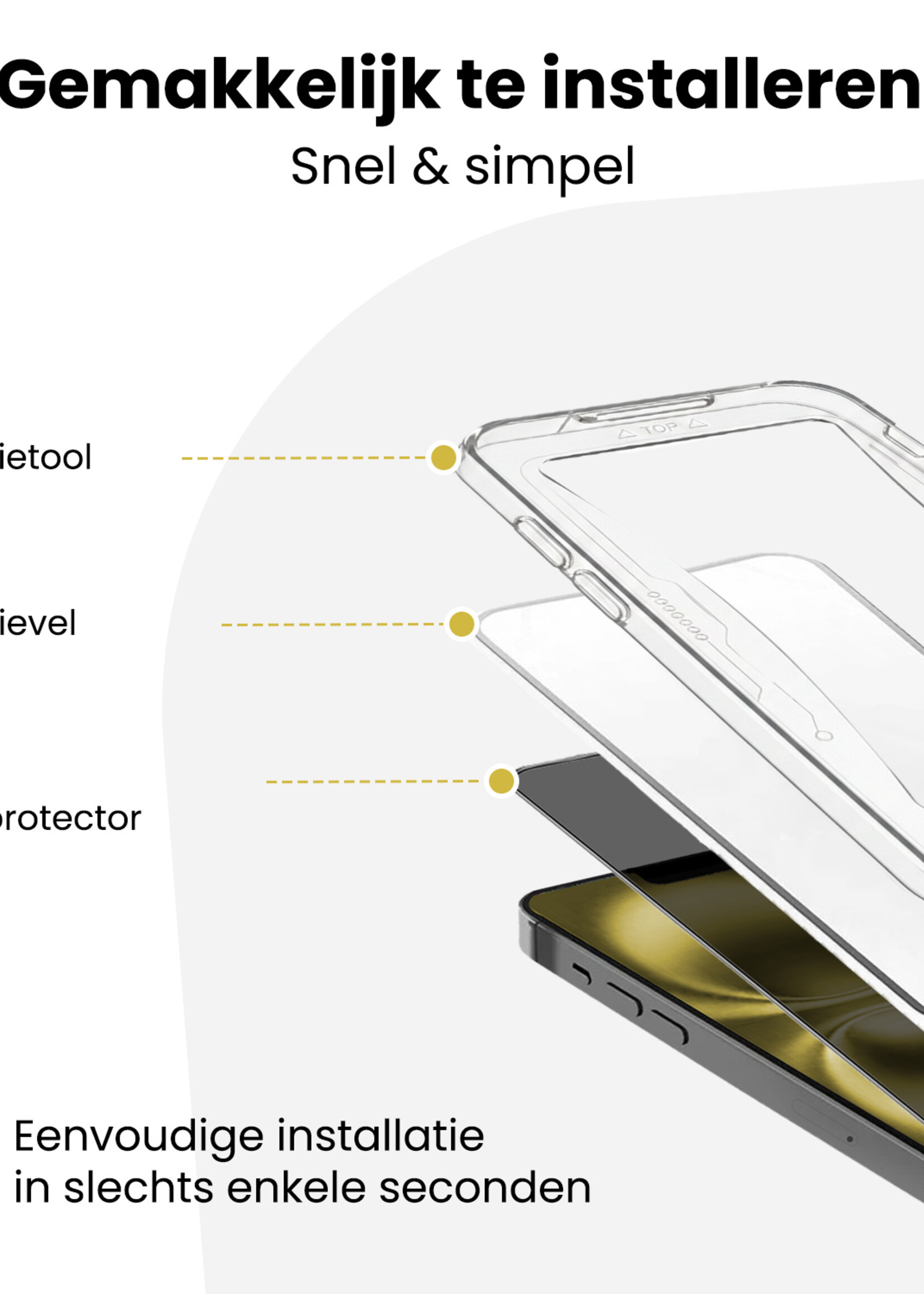 LUQ LUQ iPhone 16 Plus Hybrid Privacy Screenprotector - 3 PACK